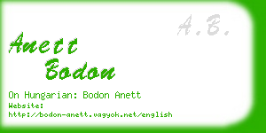 anett bodon business card